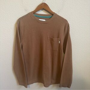 Wellen Men’s Thermal Waffle Knit Pocket Long Sleeve Shirt